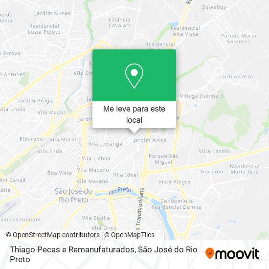 Thiago Pecas e Remanufaturados mapa