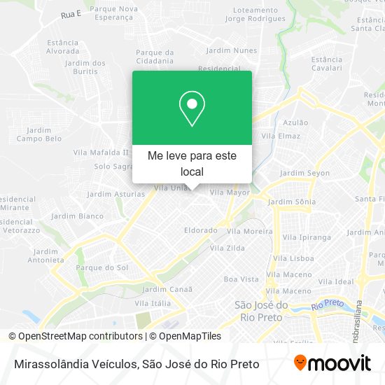 Mirassolândia Veículos mapa