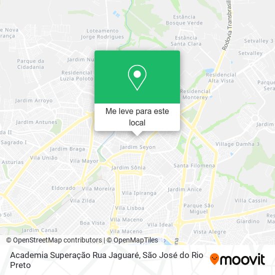 Academia Superação Rua Jaguaré mapa