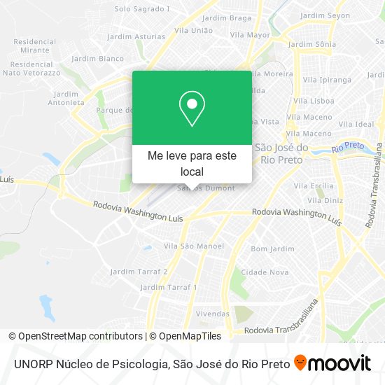 UNORP Núcleo de Psicologia mapa
