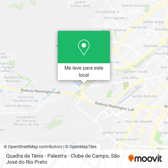 Quadra de Tênis - Palestra - Clube de Campo mapa