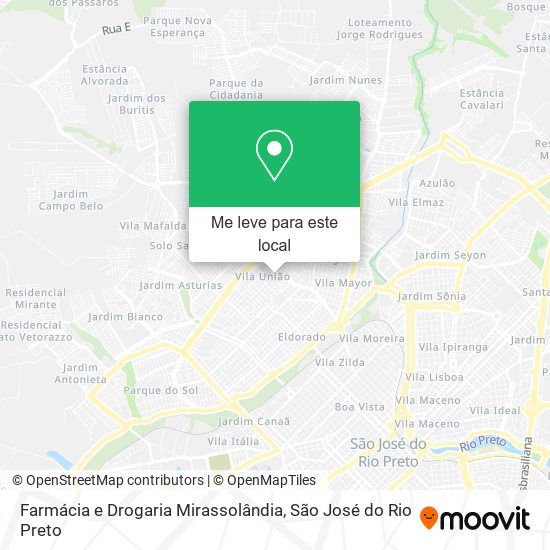 Farmácia e Drogaria Mirassolândia mapa