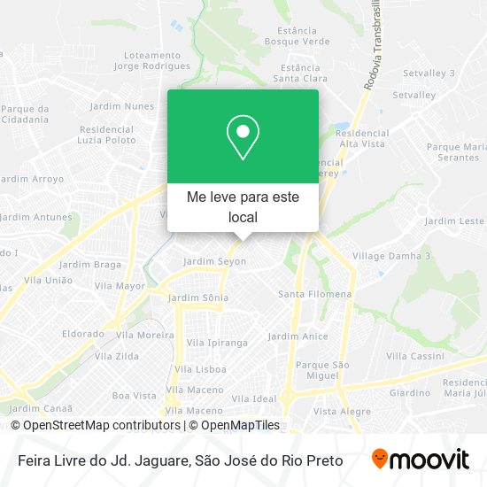 Feira Livre do Jd. Jaguare mapa