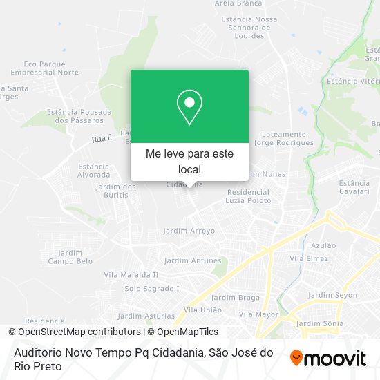 Auditorio Novo Tempo Pq Cidadania mapa