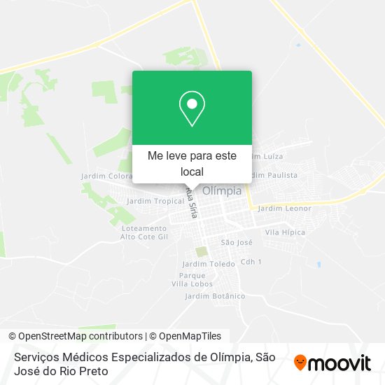 Serviços Médicos Especializados de Olímpia mapa