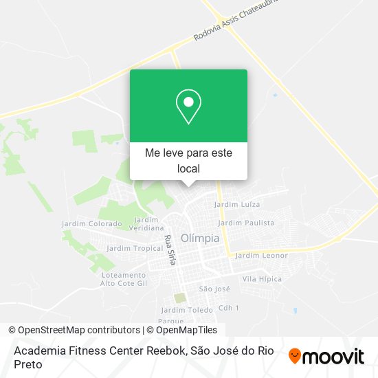 Academia Fitness Center Reebok mapa