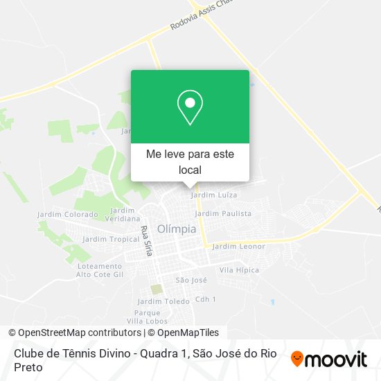 Clube de Tênnis Divino - Quadra 1 mapa