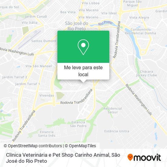 Clínica Veterinária e Pet Shop Carinho Animal mapa