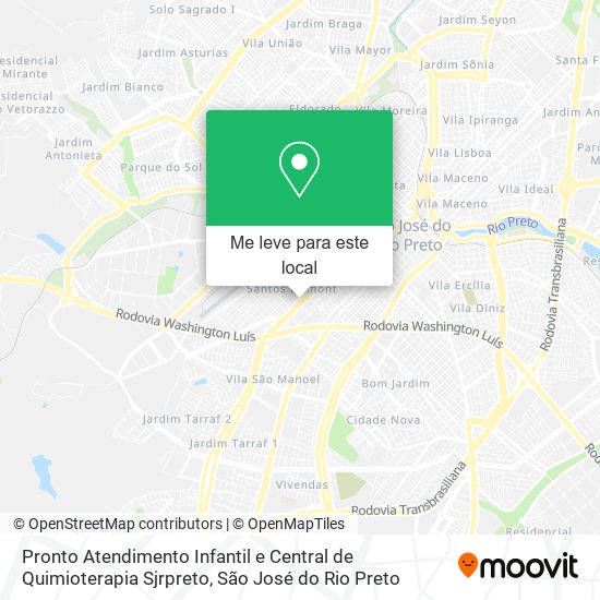 Pronto Atendimento Infantil e Central de Quimioterapia Sjrpreto mapa