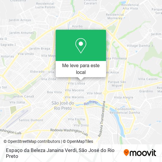 Espaço da Beleza Janaina Verdi mapa