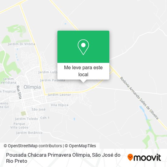 Pousada Chácara Primavera Olímpia mapa