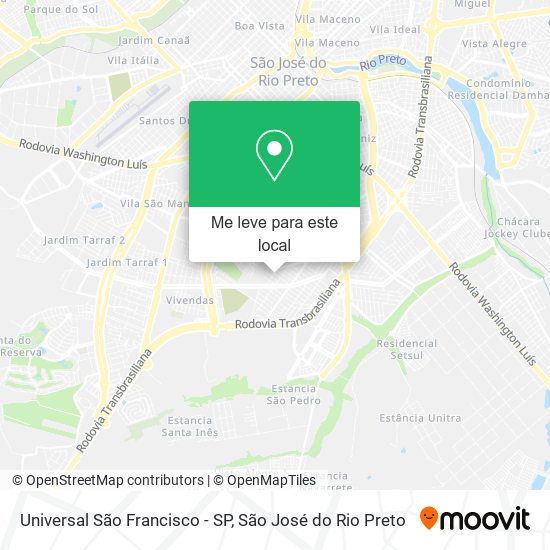 Universal São Francisco - SP mapa