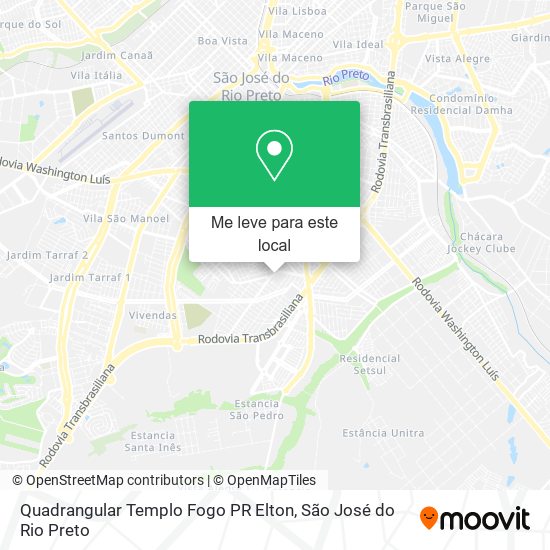 Quadrangular Templo Fogo PR Elton mapa