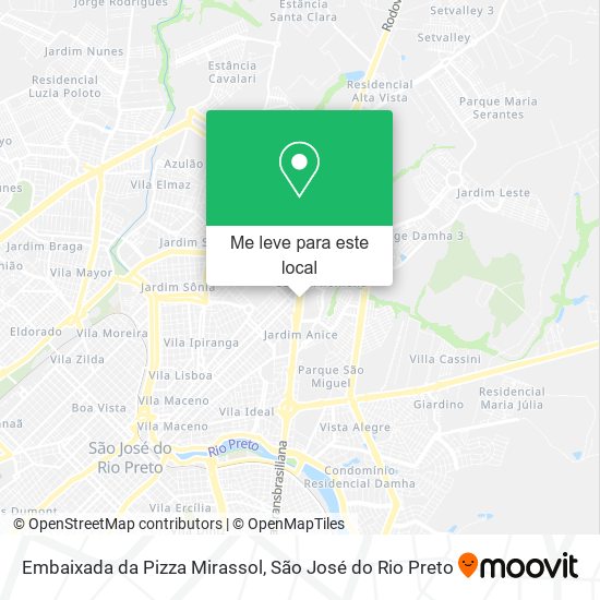 Embaixada da Pizza Mirassol mapa