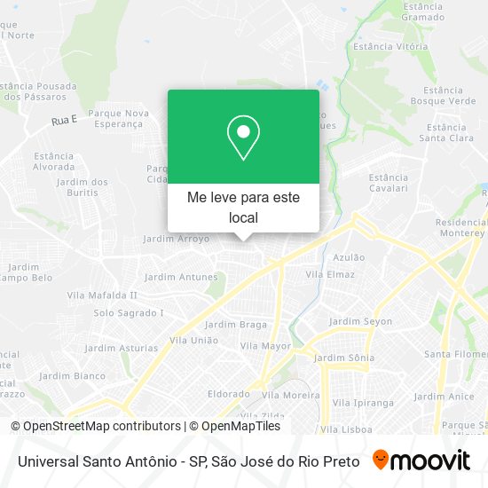 Universal Santo Antônio - SP mapa