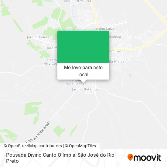 Pousada Divino Canto Olímpia mapa