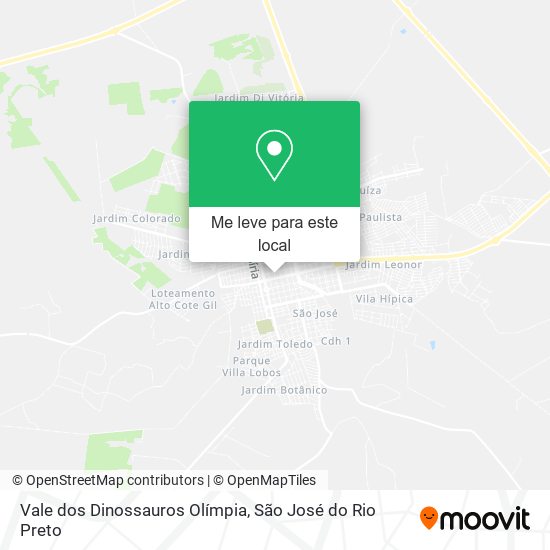 Vale dos Dinossauros Olímpia mapa