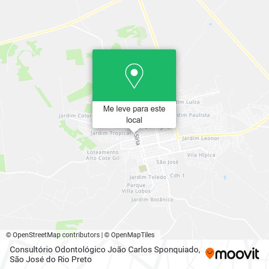 Consultório Odontológico João Carlos Sponquiado mapa