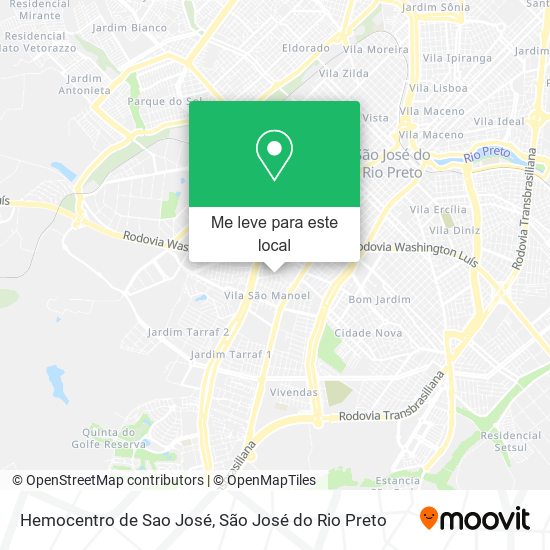 Hemocentro de Sao José mapa