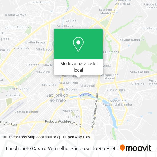 Lanchonete Castro Vermelho mapa
