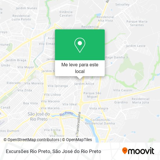 Excursões Rio Preto mapa