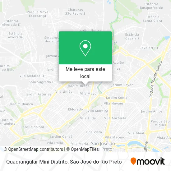 Quadrangular Mini Distrito mapa
