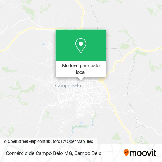 Comércio de Campo Belo MG mapa