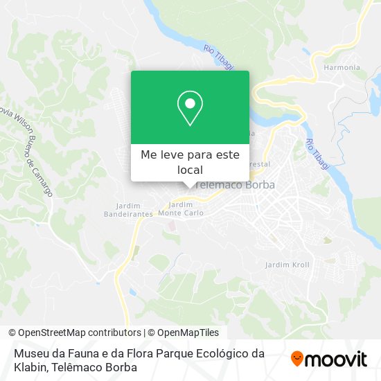 Museu da Fauna e da Flora Parque Ecológico da Klabin mapa