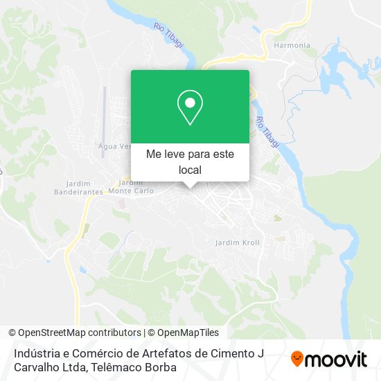 Indústria e Comércio de Artefatos de Cimento J Carvalho Ltda mapa