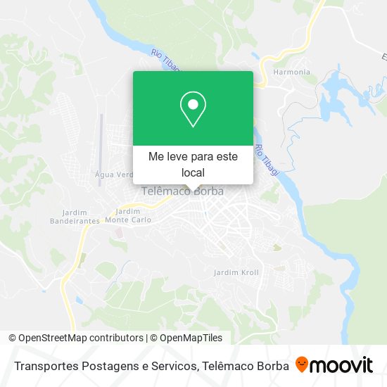 Transportes Postagens e Servicos mapa