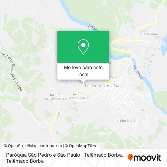 Paróquia São Pedro e São Paulo - Telêmaco Borba mapa