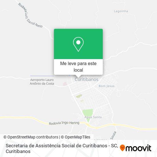 Secretaria de Assistência Social de Curitibanos - SC mapa