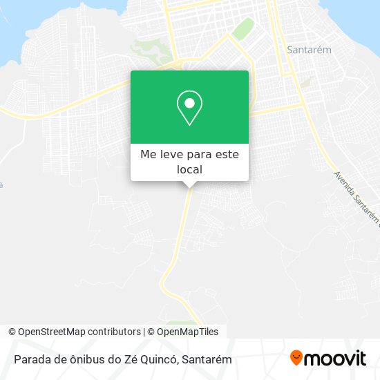 Parada de ônibus do Zé Quincó mapa