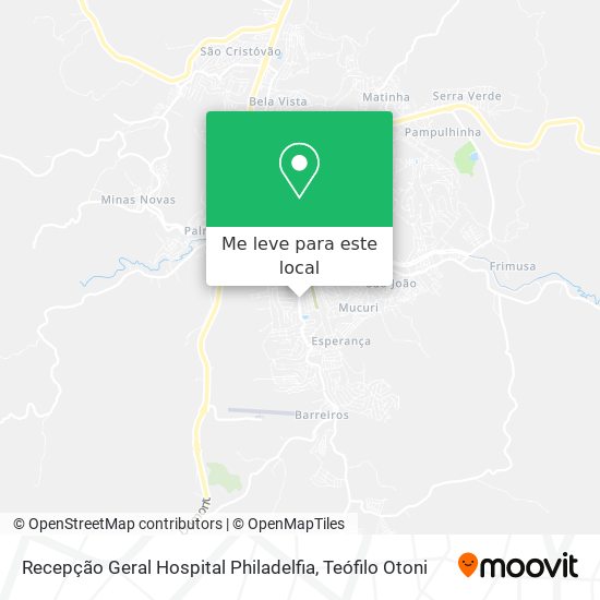 Recepção Geral Hospital Philadelfia mapa