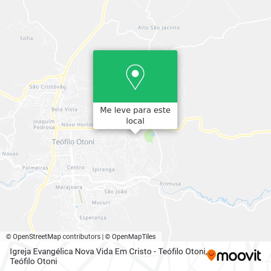 Igreja Evangélica Nova Vida Em Cristo - Teófilo Otoni mapa