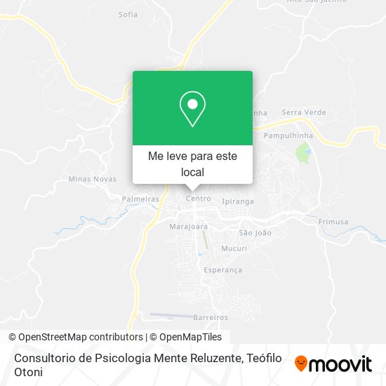 Consultorio de Psicologia Mente Reluzente mapa