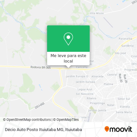 Décio Auto Posto Ituiutaba MG mapa