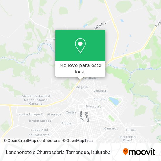 Lanchonete e Churrascaria Tamandua mapa