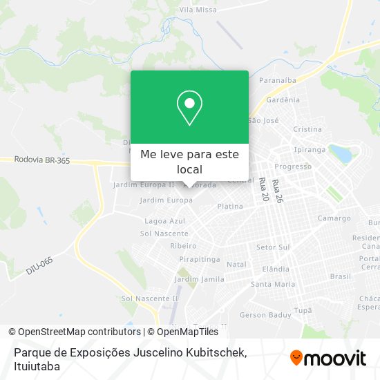 Parque de Exposições Juscelino Kubitschek mapa