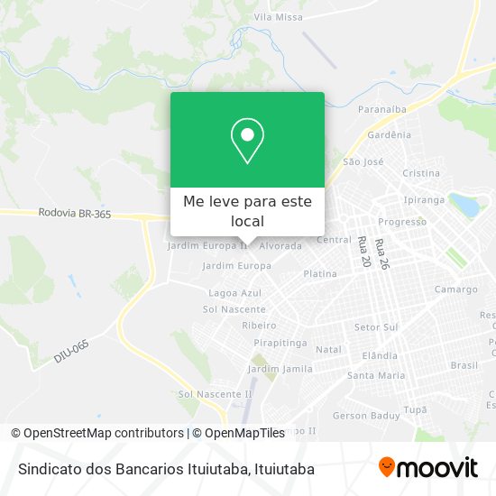 Sindicato dos Bancarios Ituiutaba mapa