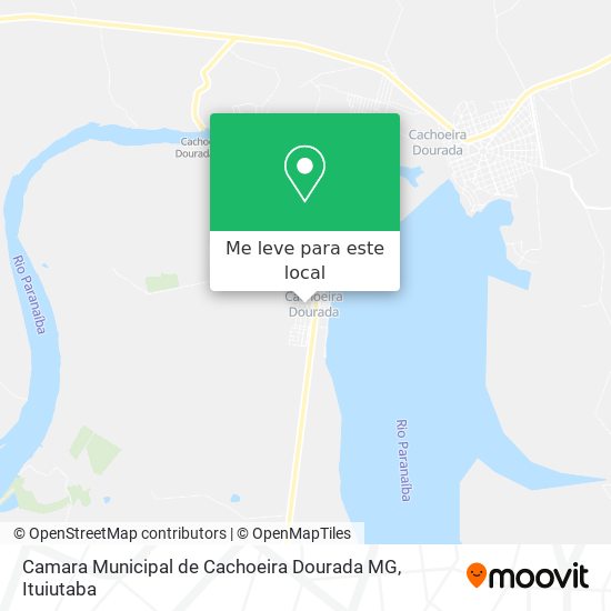 Camara Municipal de Cachoeira Dourada MG mapa