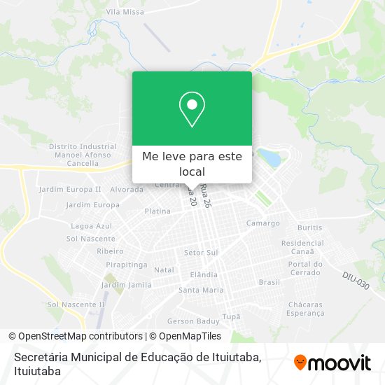 Secretária Municipal de Educação de Ituiutaba mapa