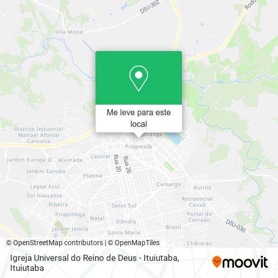 Igreja Universal do Reino de Deus - Ituiutaba mapa