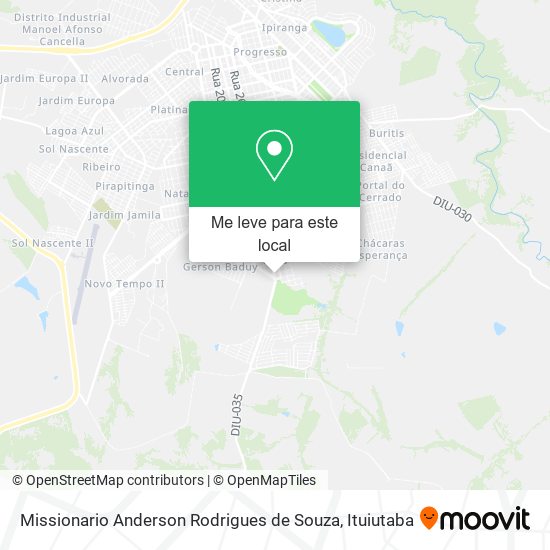 Missionario Anderson Rodrigues de Souza mapa