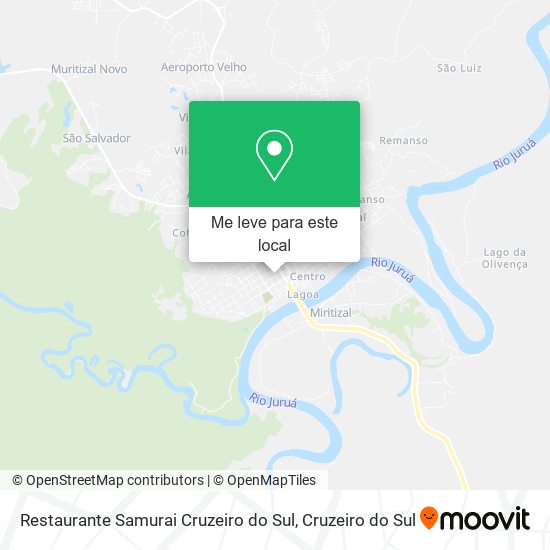 Restaurante Samurai Cruzeiro do Sul mapa