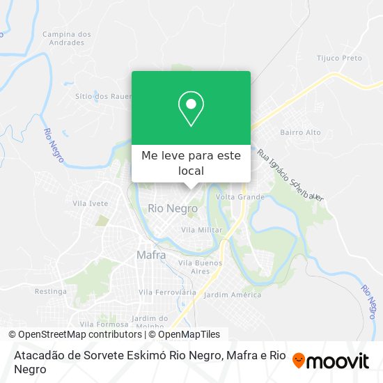 Atacadão de Sorvete Eskimó Rio Negro mapa