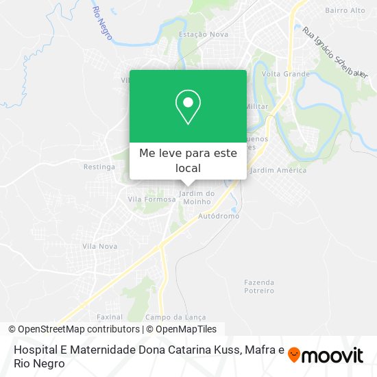 Hospital E Maternidade Dona Catarina Kuss mapa