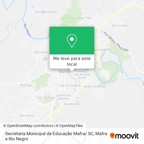 Secretaria Municipal de Educação Mafra/ SC mapa