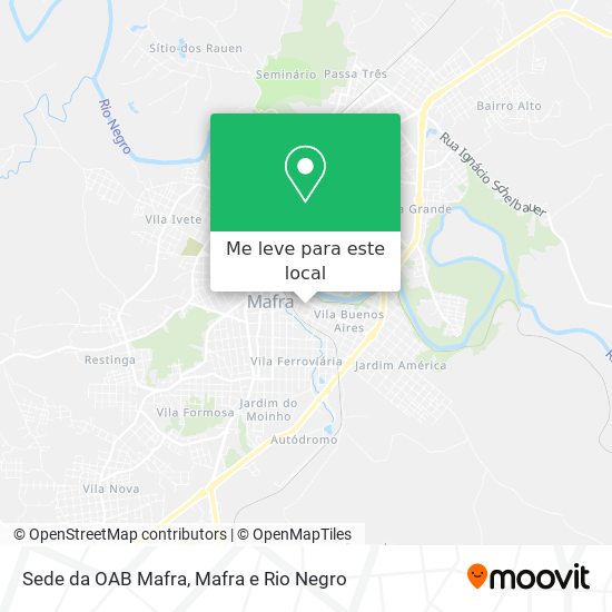 Sede da OAB Mafra mapa