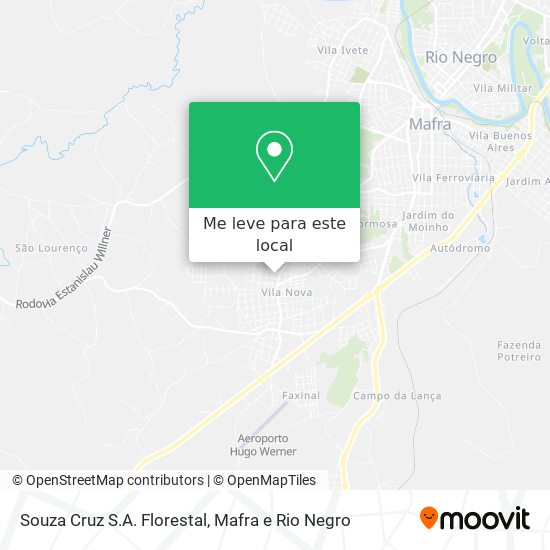 Souza Cruz S.A. Florestal mapa